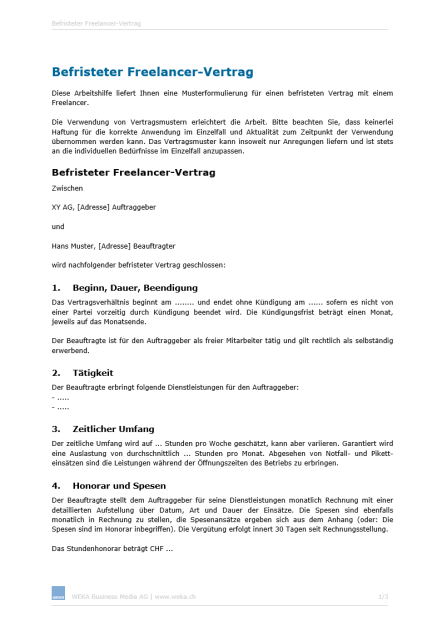 Download-Paket Arbeitsverträge für Freelancer 