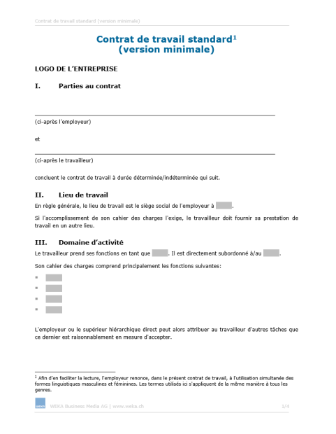 Téléchargement package Contrats de travail de base 