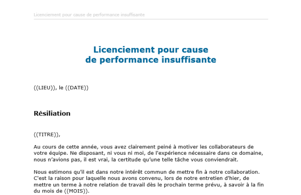 Téléchargement package Modèles de lettres de licenciement 