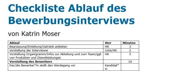 Download-Paket Checklisten Bewerberinterviews 