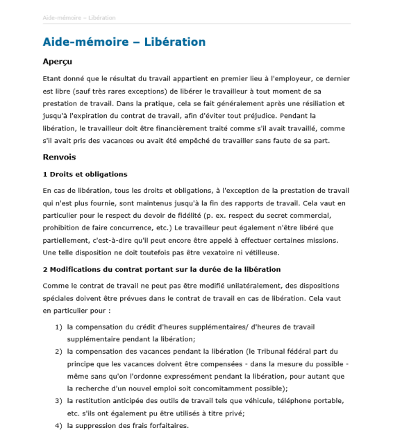 Téléchargement package Libération de l’obligation de travailler 