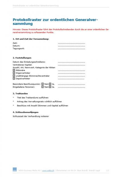 Download-Paket Generalversammlung (GV) 