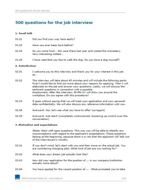 Download-Paket 500 Fragen für das Bewerberinterview D, E, F 