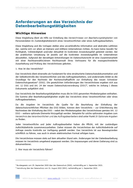 Download-Paket Datenschutz DSG & DSGVO 