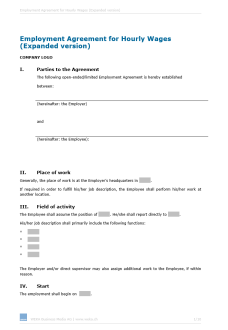 Download-Paket Arbeitsvertrag Stundenlohn D, E, F 