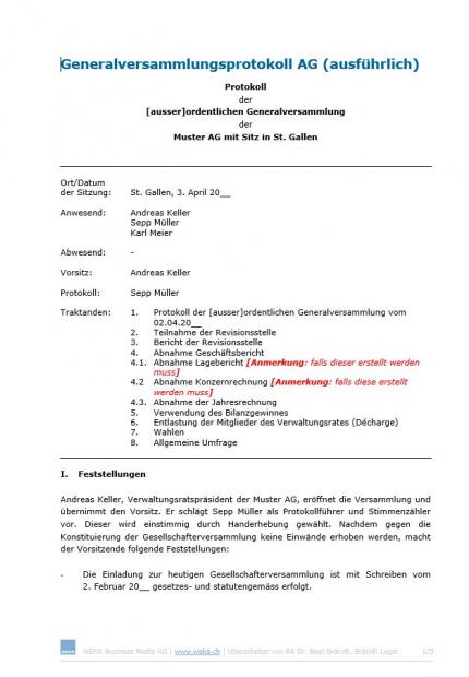 Download-Paket Generalversammlung (GV) 