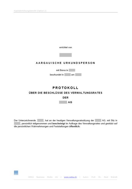 Download-Paket Kapitalband für Schweizer Aktiengesellschaften 